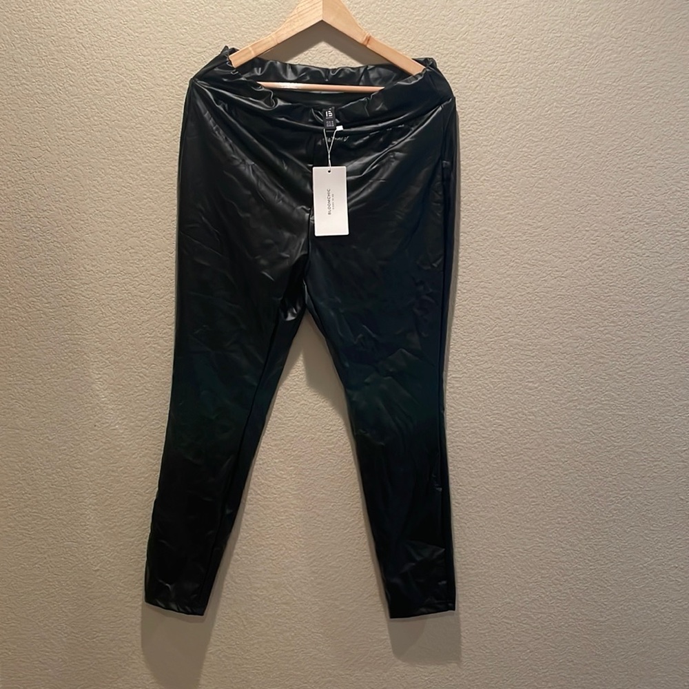 BloomChic black pleather leggings